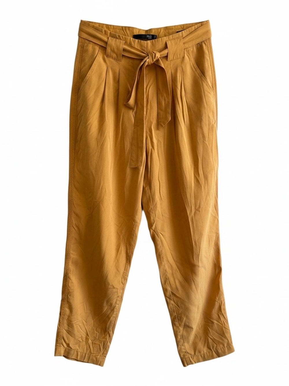 Max Jeans Slouchy Mustard Yellow Tapered Tie-Waist Chinos Indie Boho